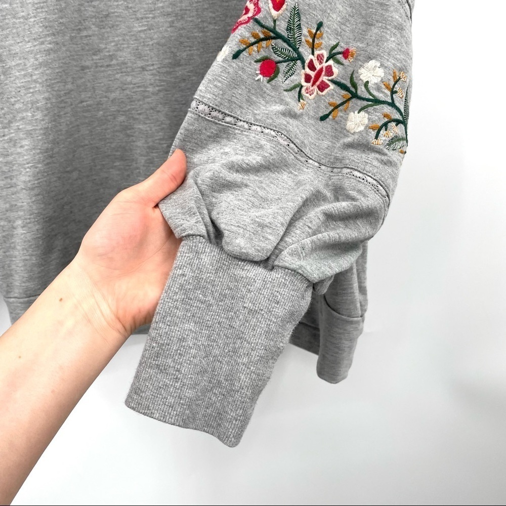 Mustard Seed Grey Sweatshirt with Cute Floral Embroidery Detail - Picture 5 of 11